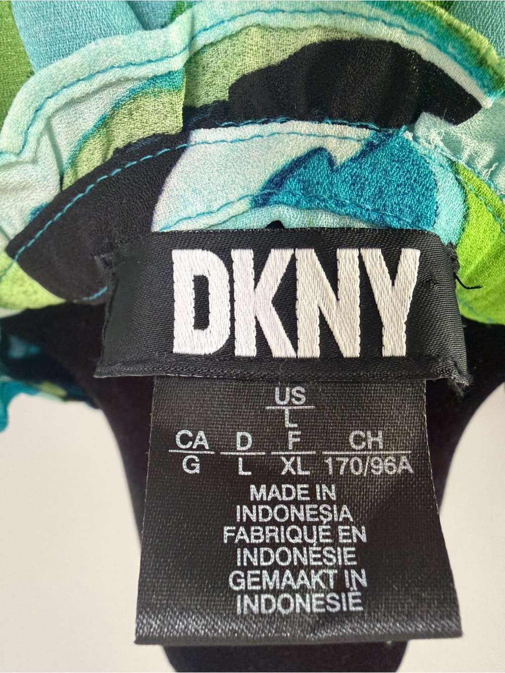 DKNY Teal Blue and Green V-Neck Sleeveless Top - Picture 6 of 11